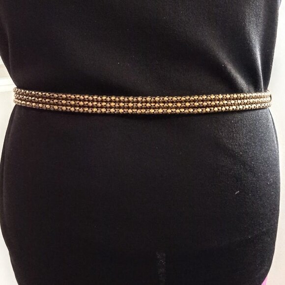 Vintage Triple Strand Metal Snake Chain Toggle Close Belt main image 6